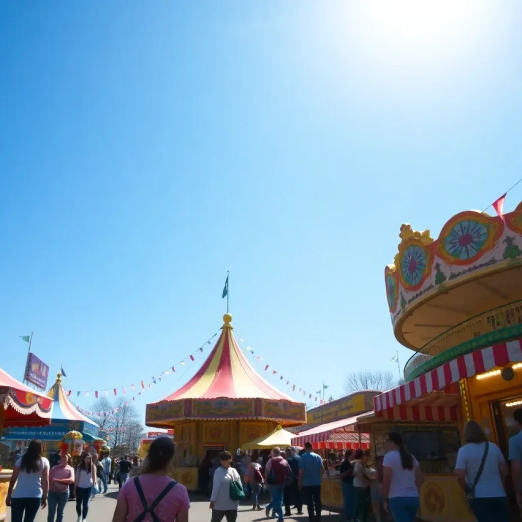Spring fair in Jacksonville with rides and festivities