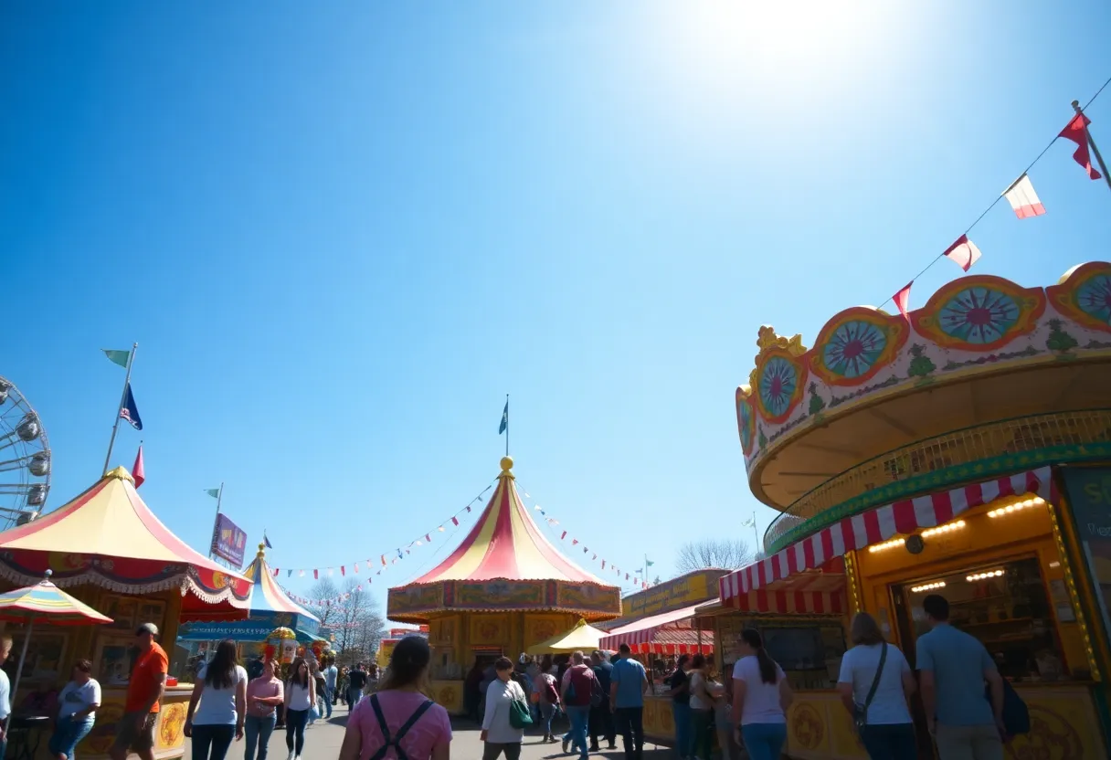 Spring fair in Jacksonville with rides and festivities