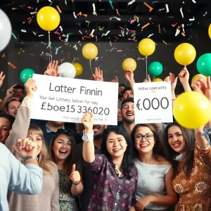 Celebration of a lottery win in St. Augustine with confetti and balloons.