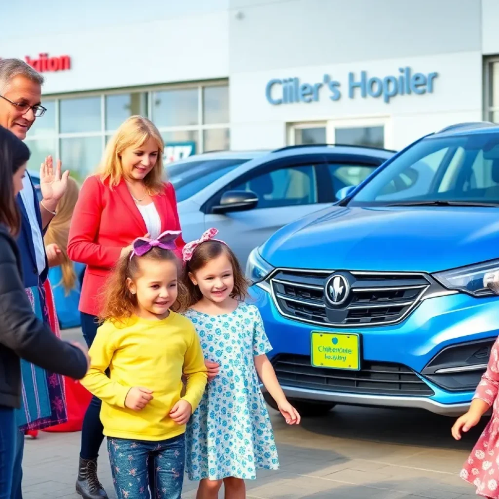 Families and children at the Subaru donation event for Wolfson Children's Hospital