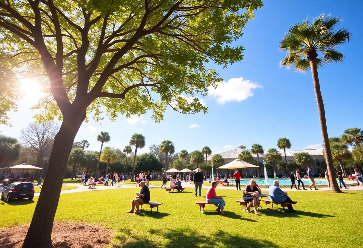 People enjoying a sunny day in Jacksonville