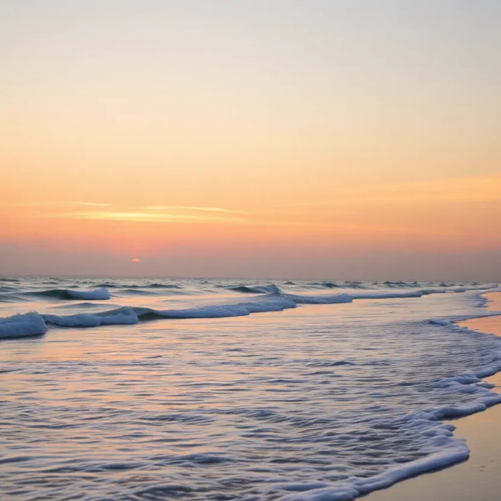 Sunset view over Jacksonville Beach, Florida