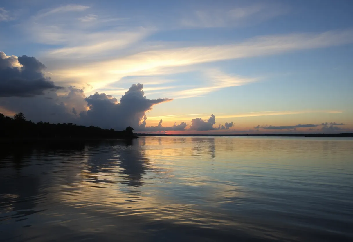 Tranquil sunset scene over the St. Johns River