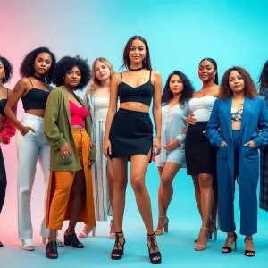 A diverse group of models at a Torrid photoshoot embodying inclusivity and fashion.