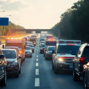 Traffic on I-10 West halted due to a crash