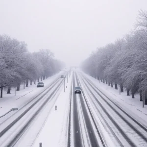 Snow-covered landscape in southern U.S. during an unprecedented winter storm.