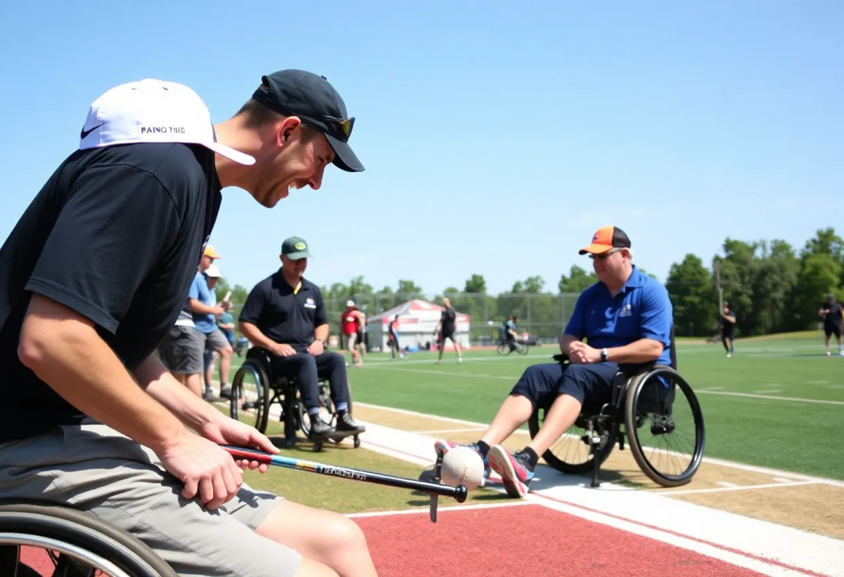 Wounded veterans participating in adaptive sports at the Jacksonville Adaptive Sports Expo.
