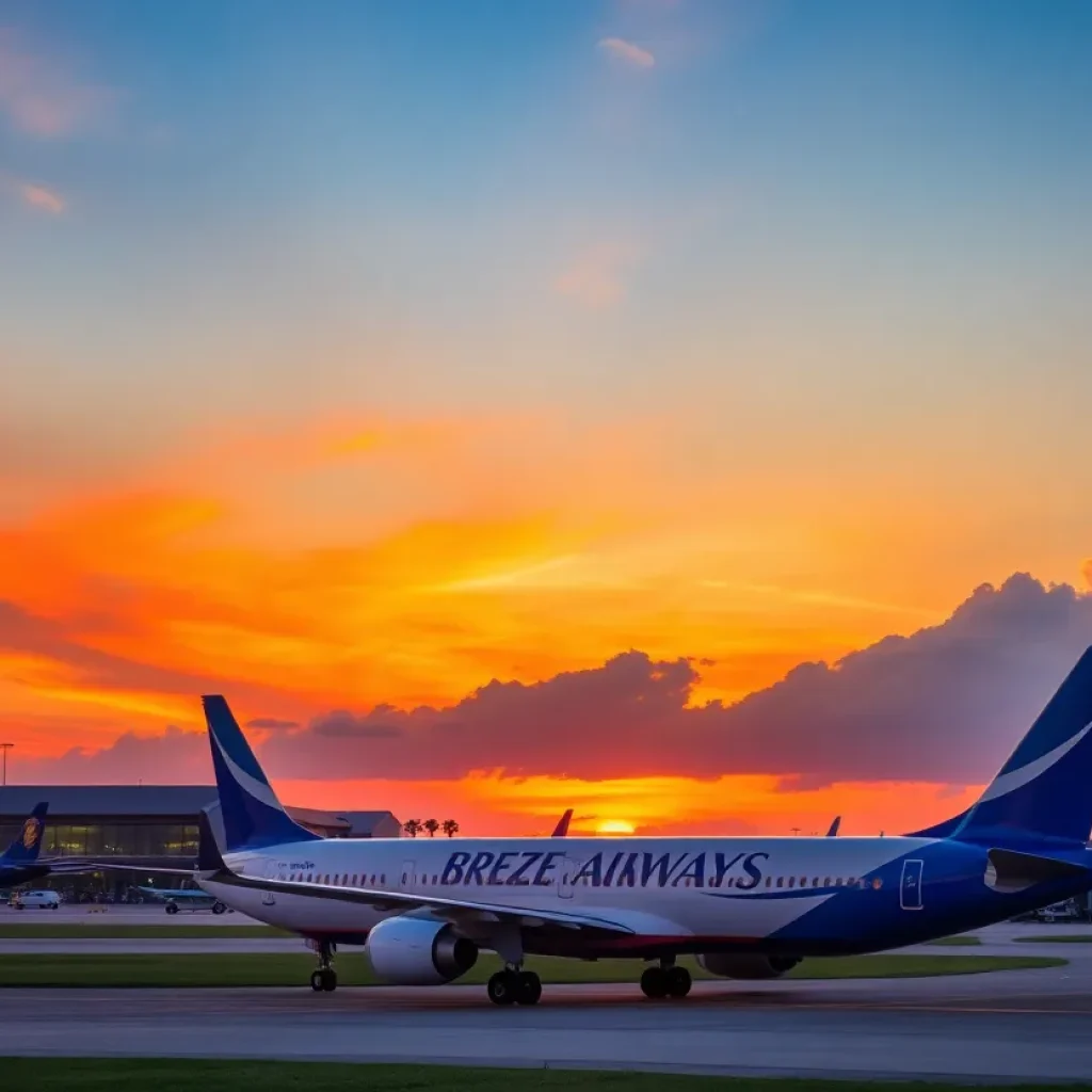 Breeze Airways plane at Jacksonville International Airport
