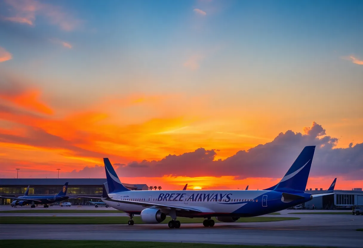 Breeze Airways plane at Jacksonville International Airport