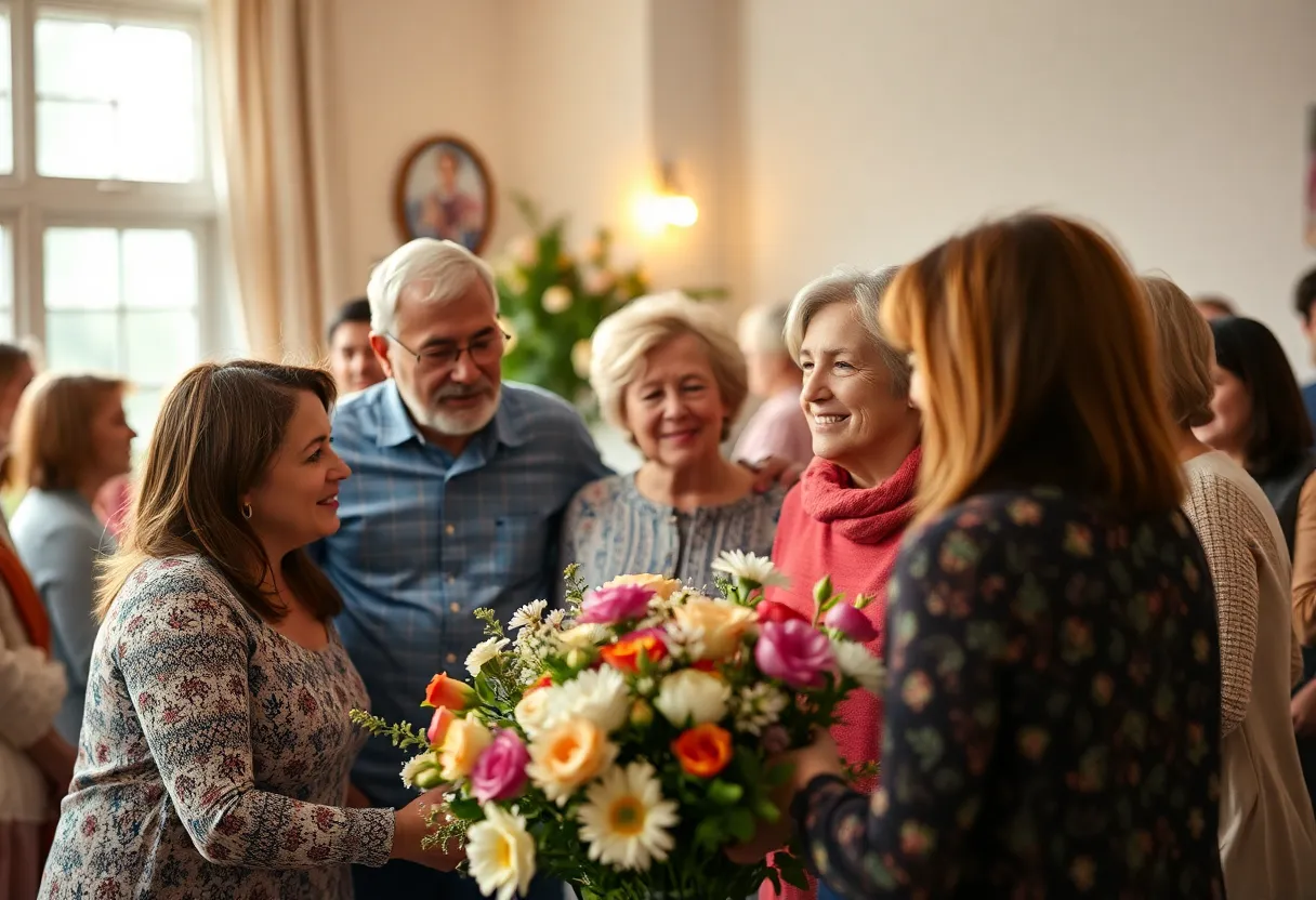 Family and community members gathering to celebrate Robert Schloemer Jr.'s life
