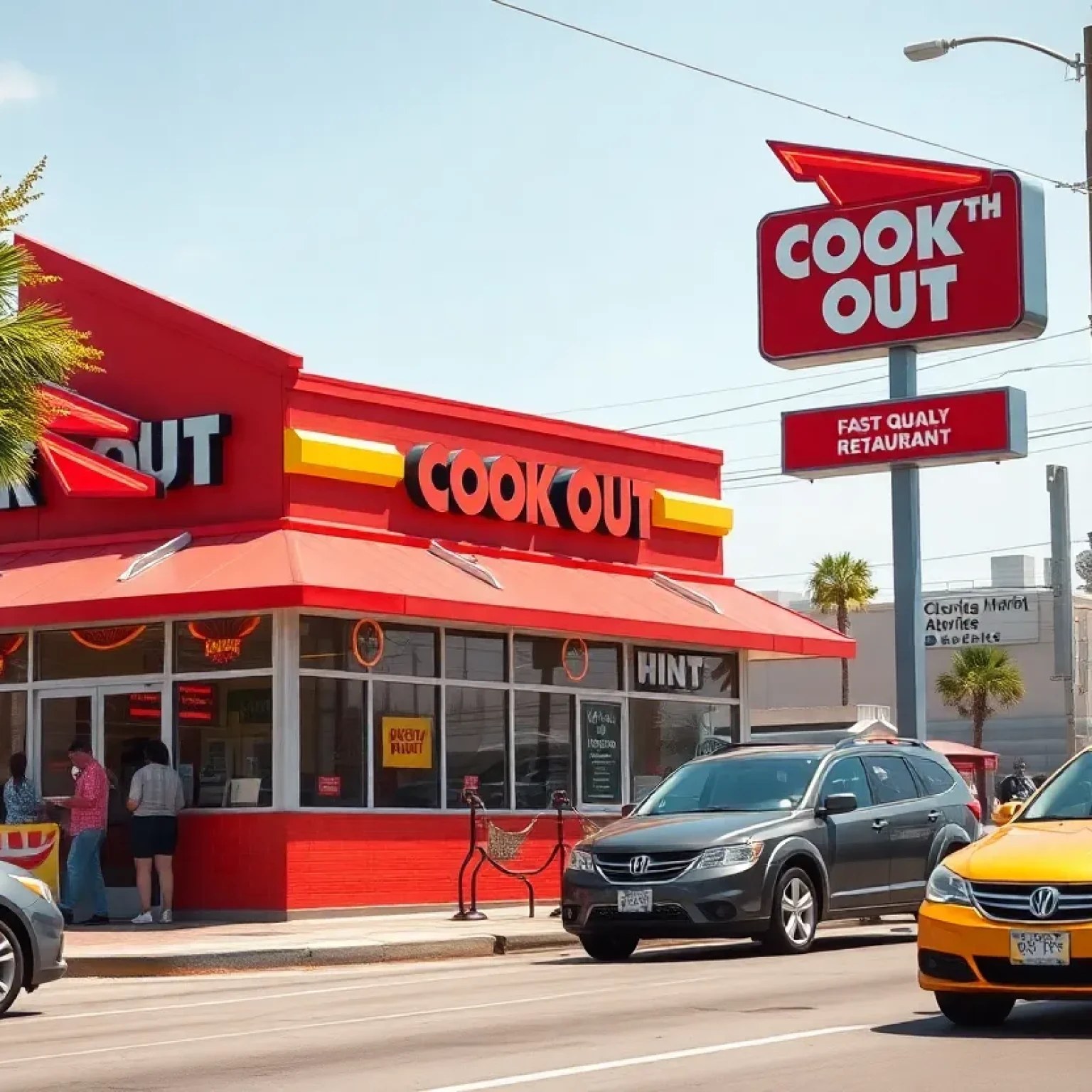 Exterior view of Cook Out fast food restaurant in Jacksonville