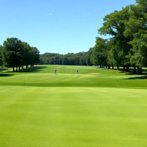 Golf players competing at Crown Colony during the U.S. Open local qualifier