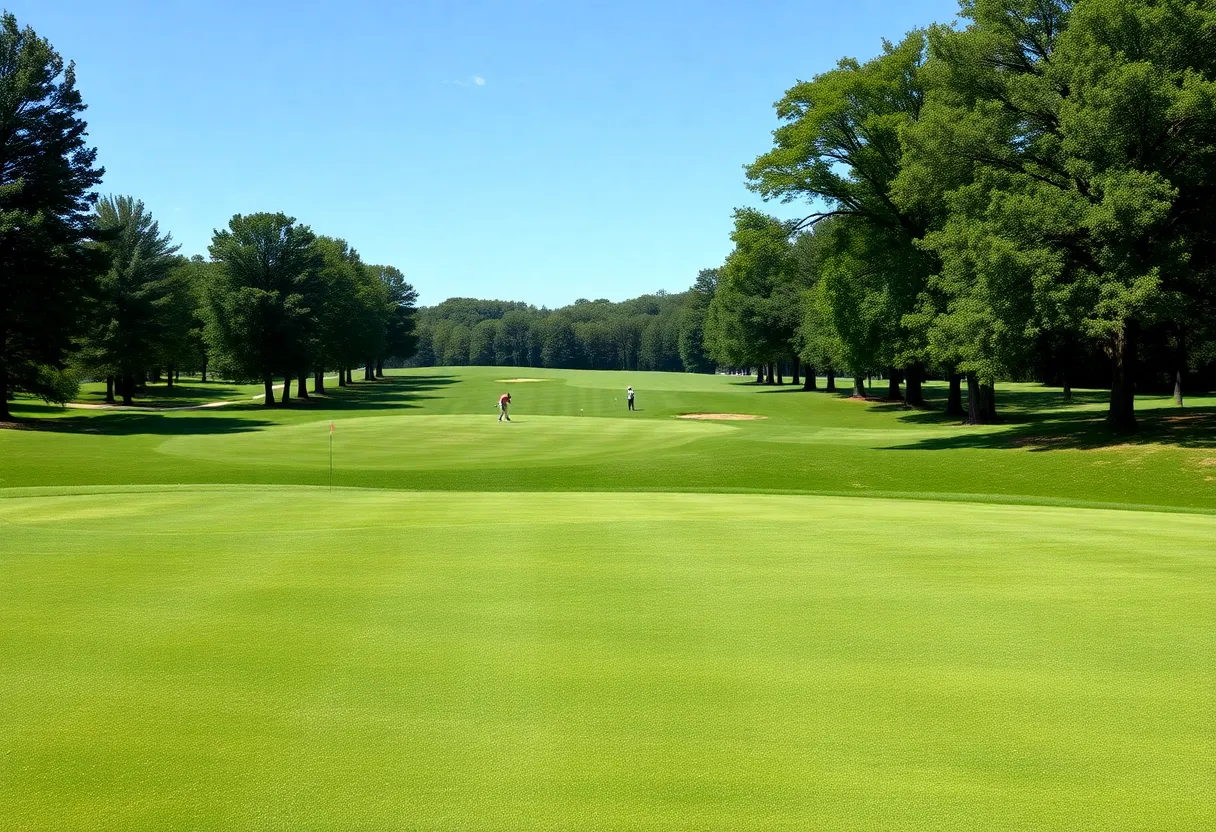 Golf players competing at Crown Colony during the U.S. Open local qualifier