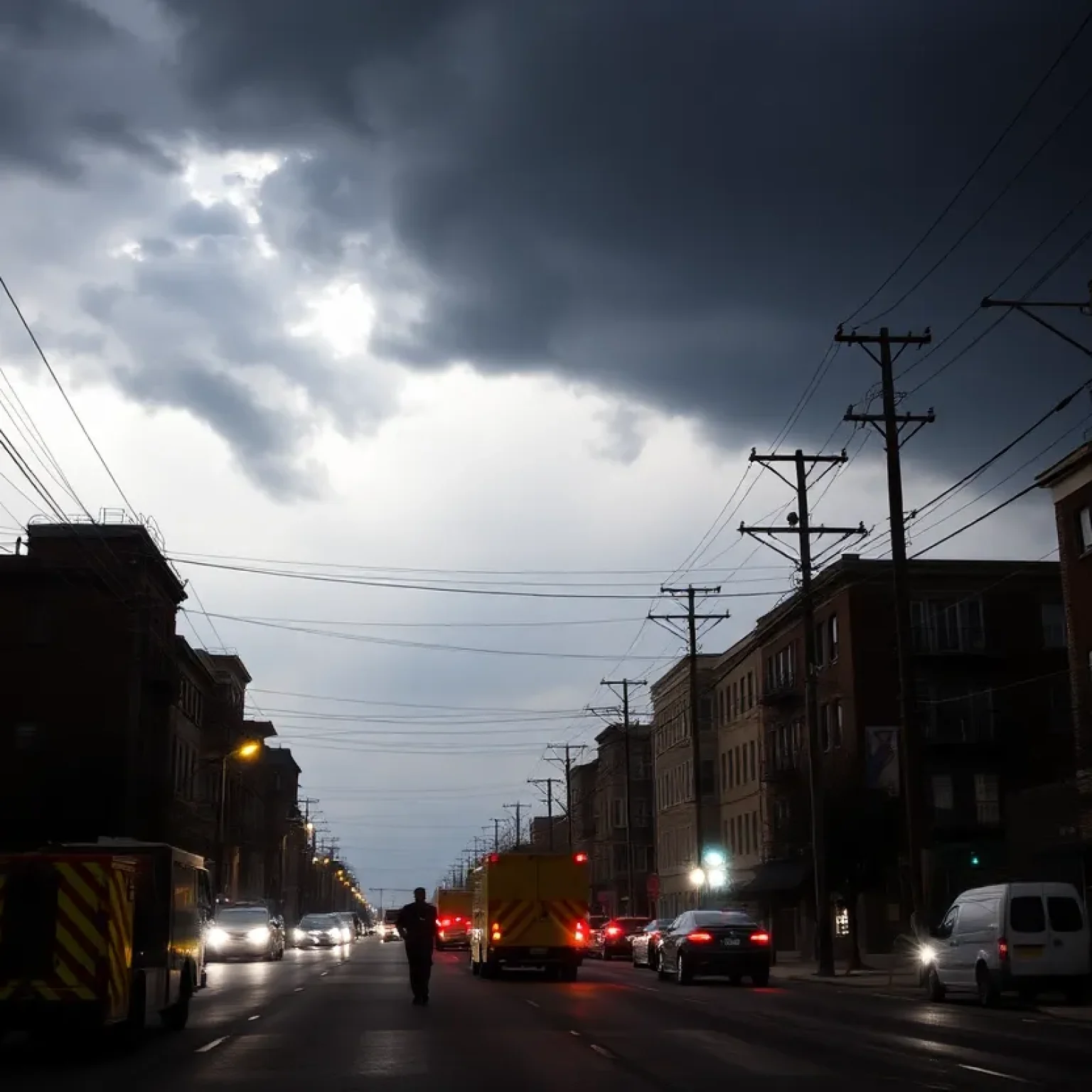 Utility workers preparing for a scheduled power outage in Dothan