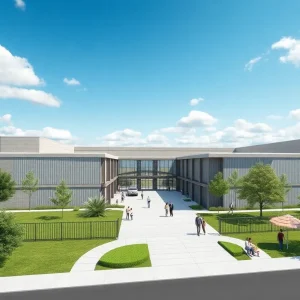 Conceptual design of Duval County jail with healthcare facilities.