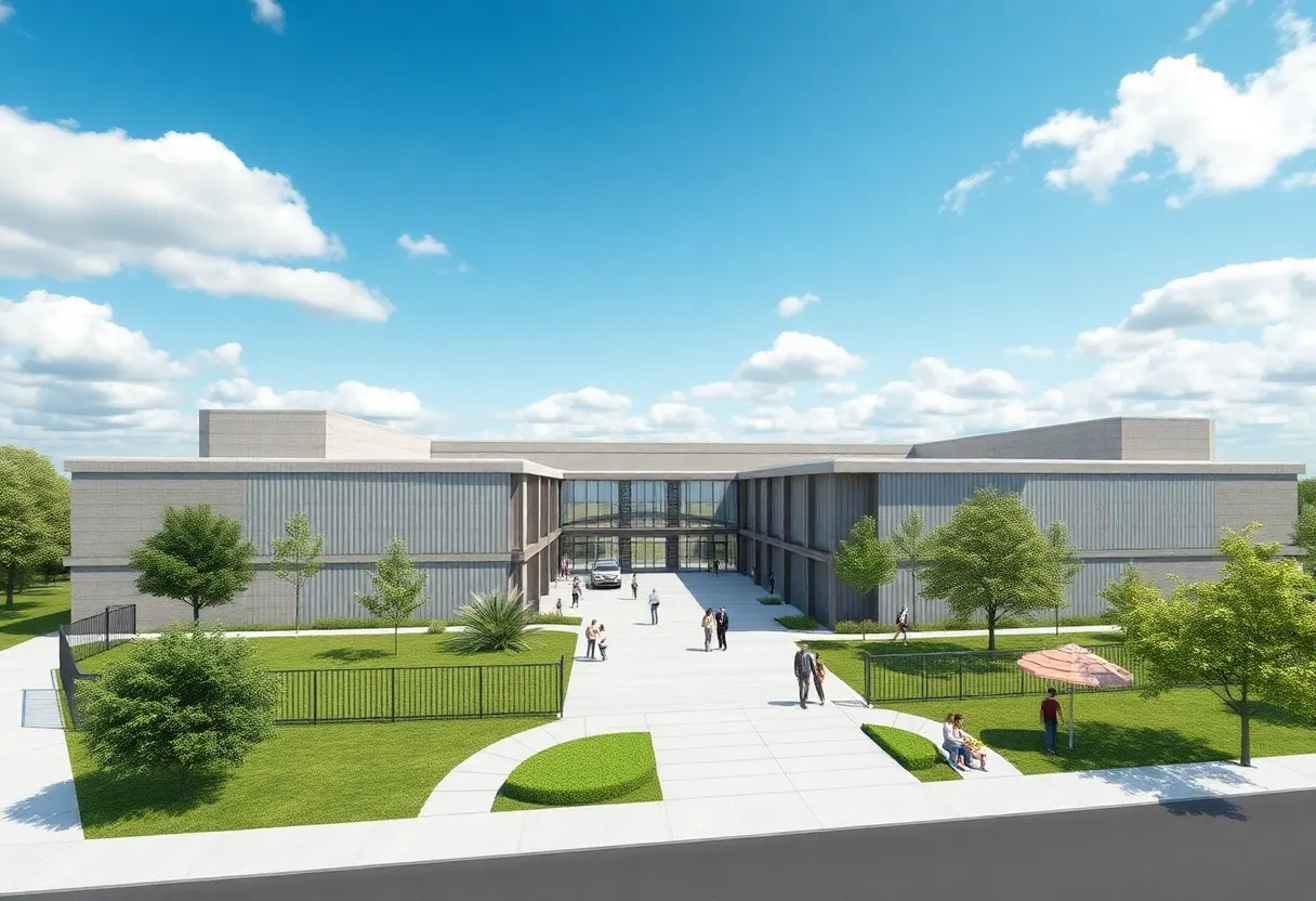 Conceptual design of Duval County jail with healthcare facilities.