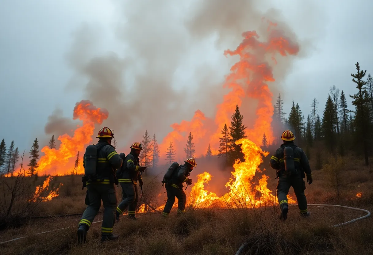 Firefighters Battle Wildfires in Minnesota