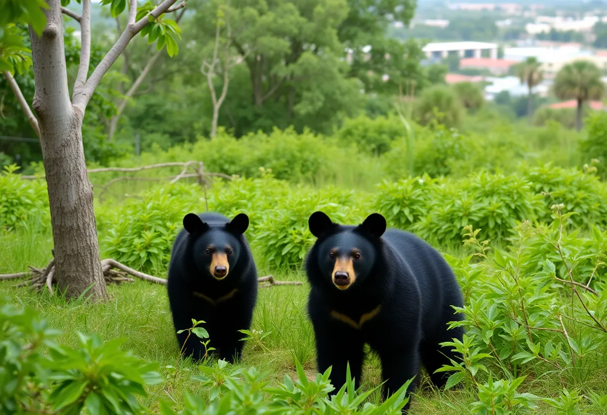 Black bears in a Florida landscape
