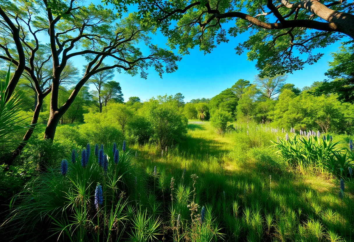 Lush landscape of a Florida state park with clear skies