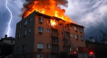 Lightning Strike Causes Fire at Fort Caroline Apartment