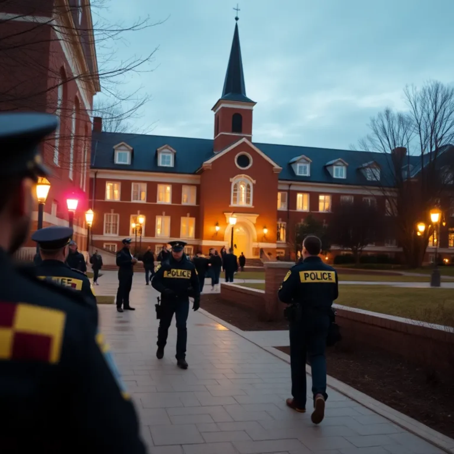 Florida State University campus with police presence after shooting incident