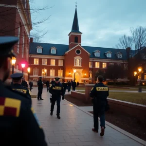 Florida State University campus with police presence after shooting incident