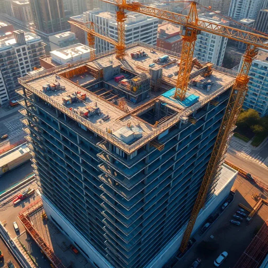 Construction site for the Gateway Jax mixed-use development in Jacksonville