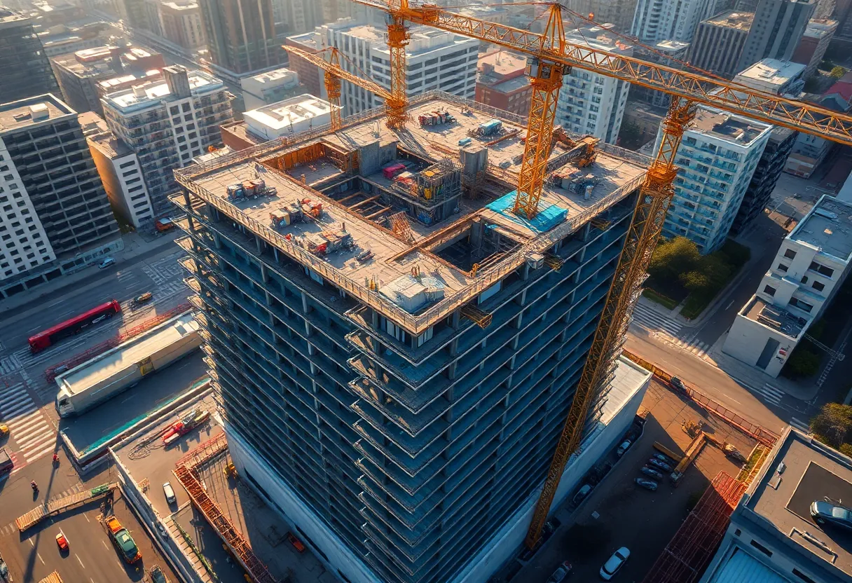 Construction site for the Gateway Jax mixed-use development in Jacksonville