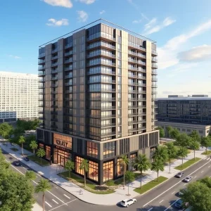 Rendering of the Gateway Jax Pearl Square development in Downtown Jacksonville