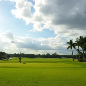 Golfers competing at the Artis Jack Hall Kappa Golf Classic in Plantation, Florida.