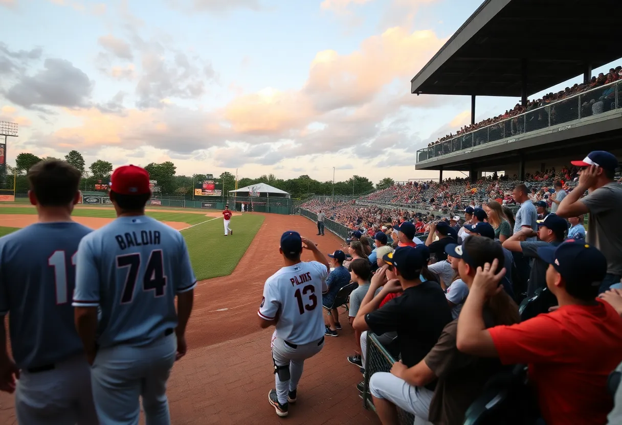 High school baseball action during playoffs in Jacksonville