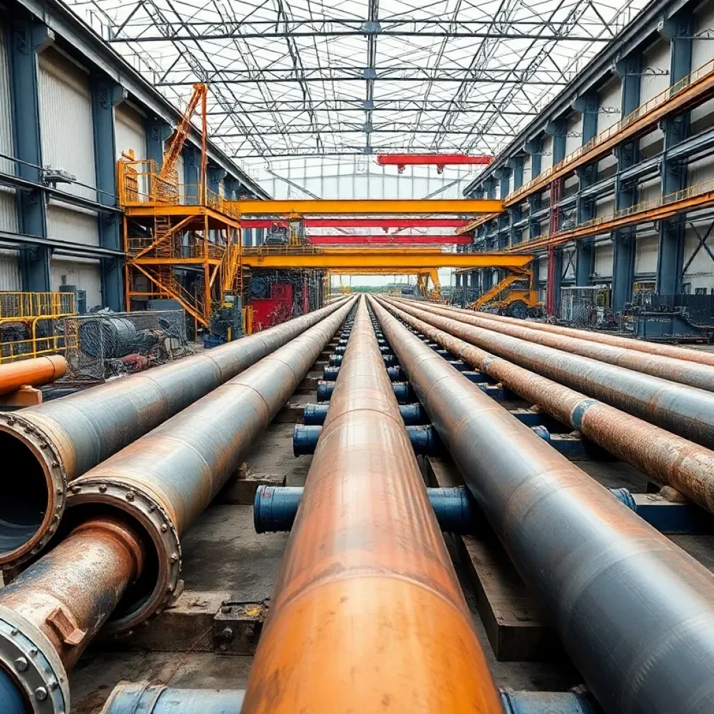 Infra Pipe manufacturing facility in Jacksonville producing HDPE pipes