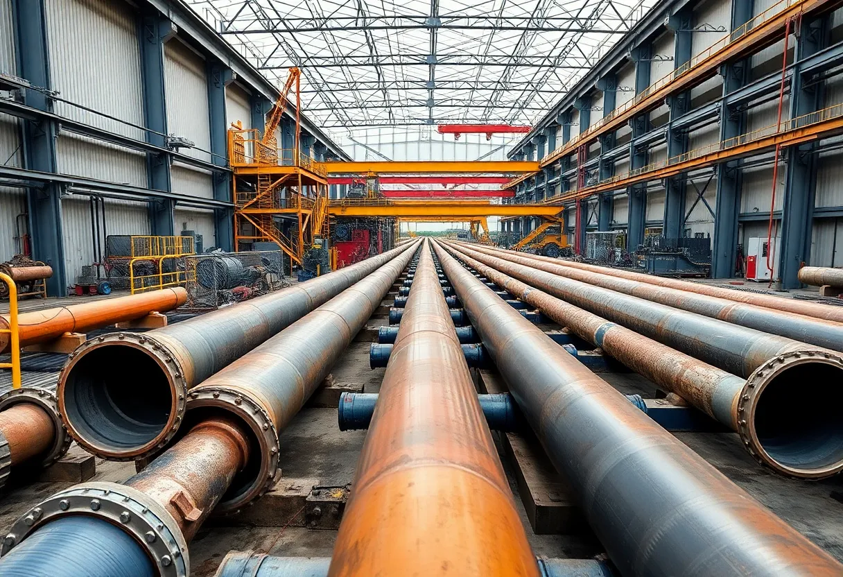 Infra Pipe manufacturing facility in Jacksonville producing HDPE pipes