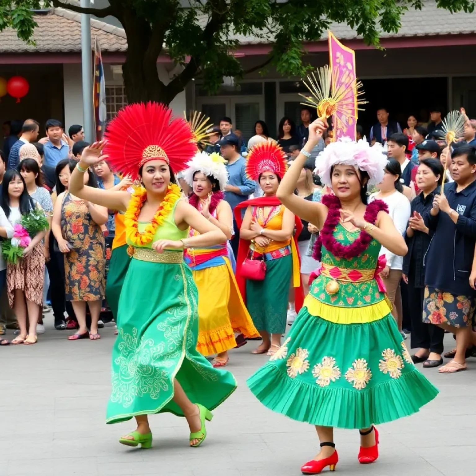 A community gathering celebrating AAPI Heritage Month in Jacksonville with traditional dances and food