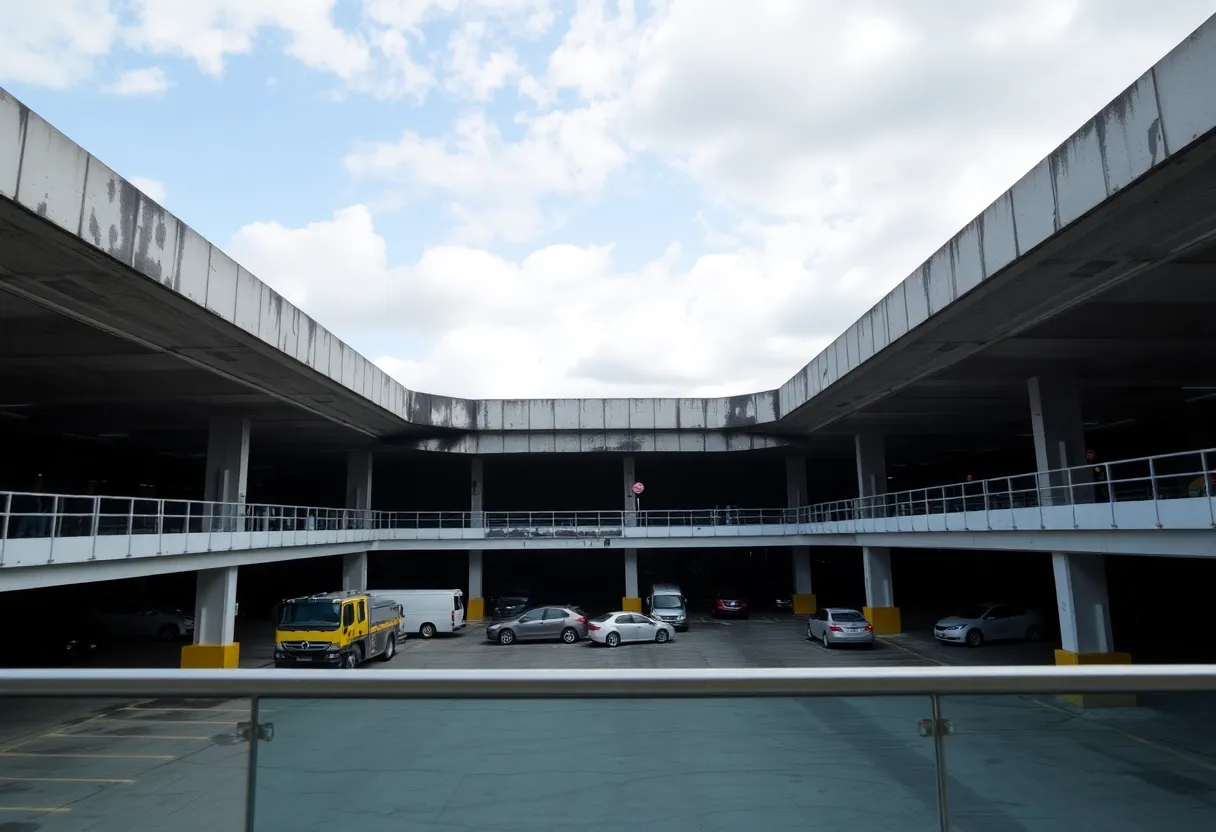 Fire damage at Jacksonville International Airport parking garage