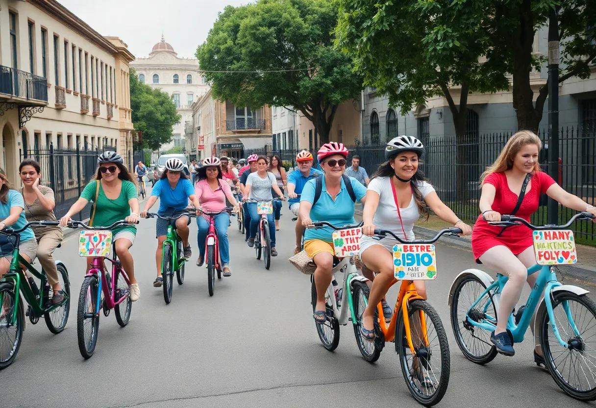 Participants riding E-Bikes in Historic Durkeeville, Jacksonville