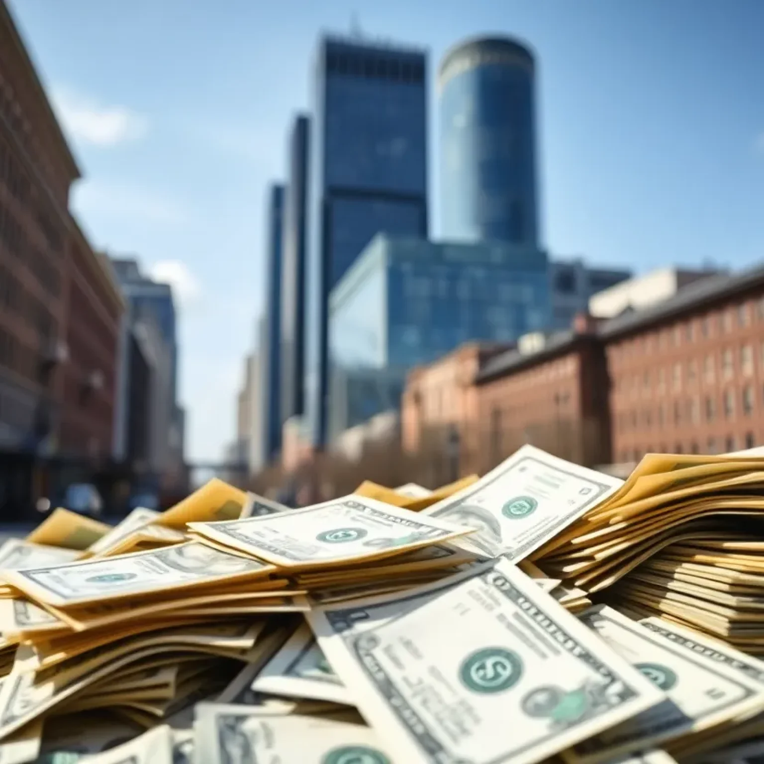 Illustration of city finance management and unused funds