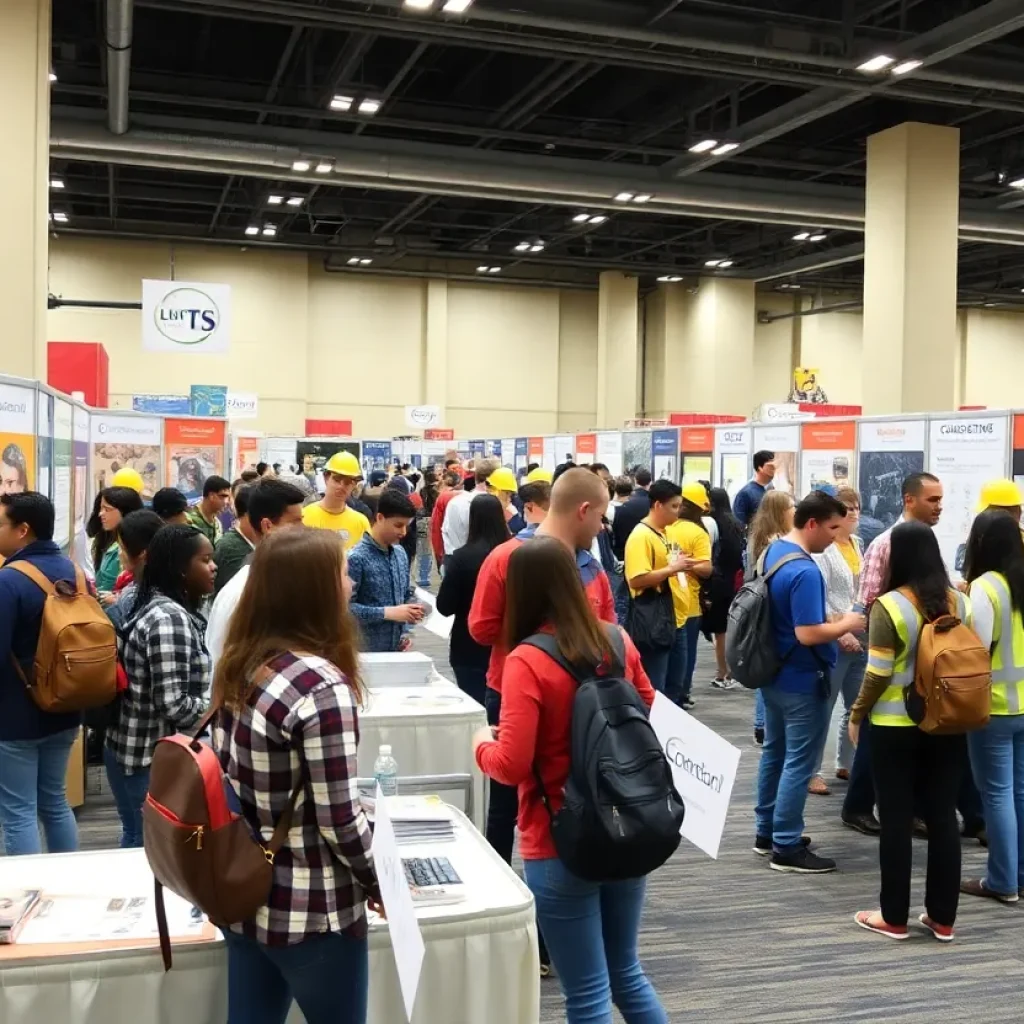 Students and employers at the Jacksonville Construction Career Expo