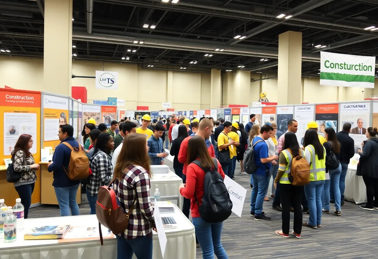 Students and employers at the Jacksonville Construction Career Expo