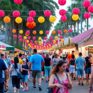 People enjoying a festival in Jacksonville, Florida