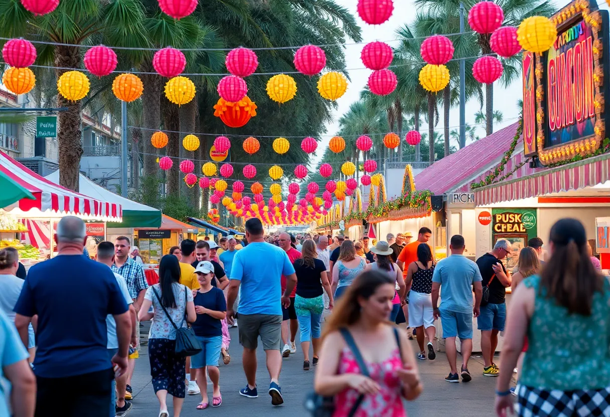 People enjoying a festival in Jacksonville, Florida
