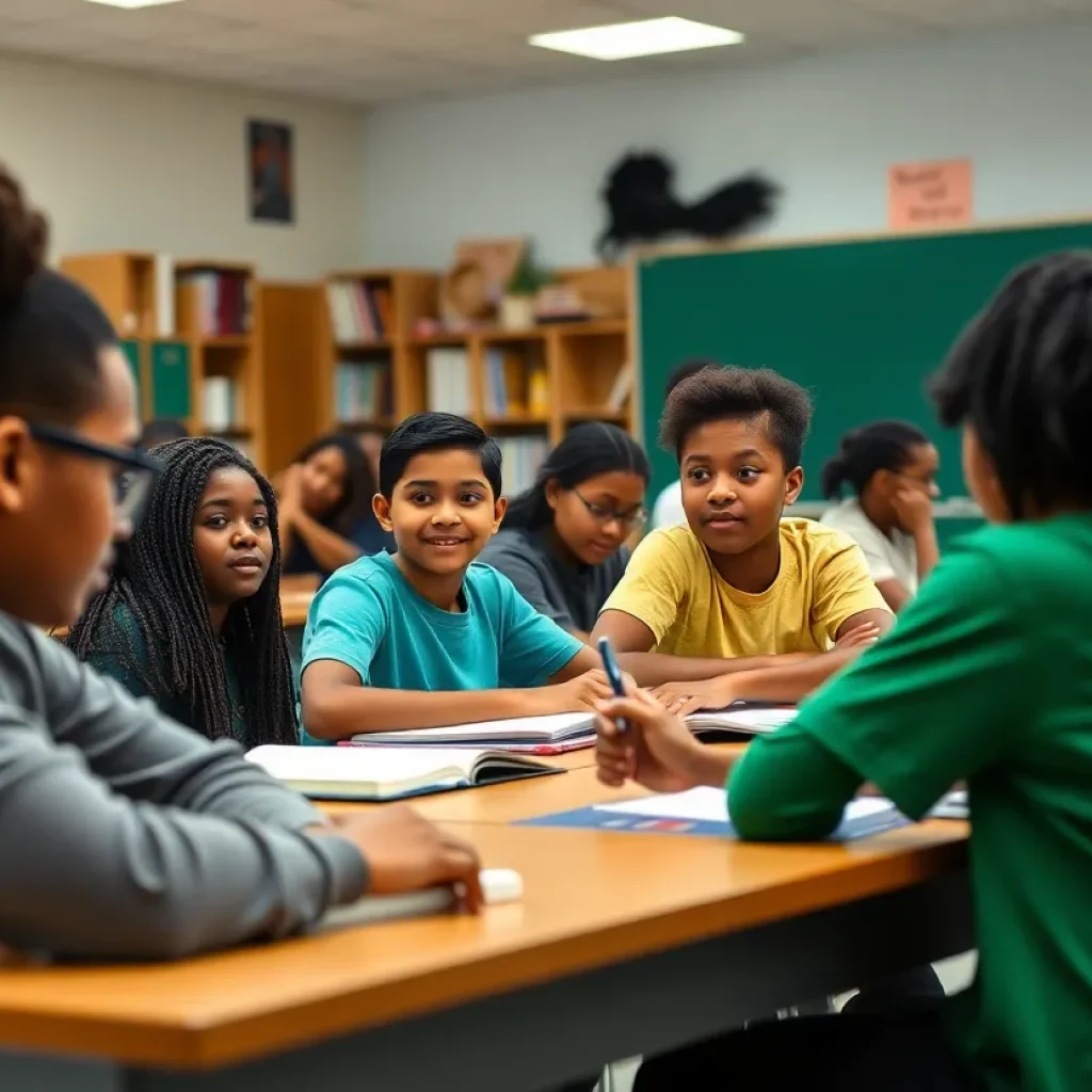 Students learning in a Jacksonville high school classroom