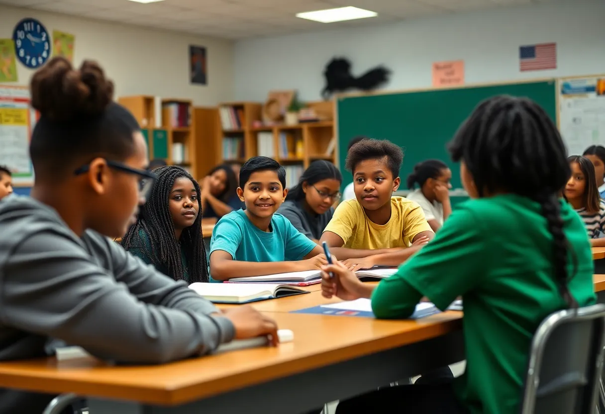 Students learning in a Jacksonville high school classroom
