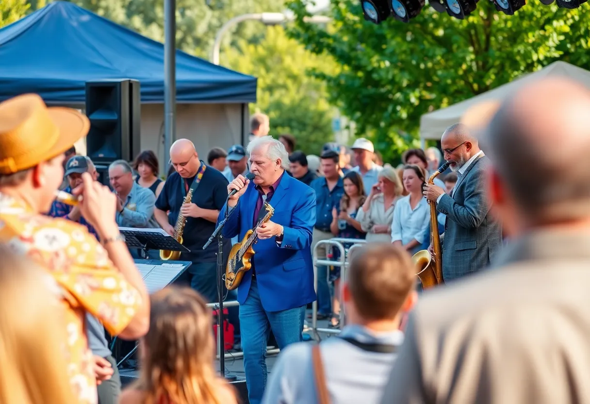 Performers at the Jacksonville Jazz Festival engaging with the crowd