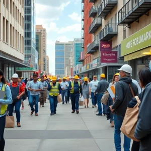 A vibrant urban landscape reflecting the labor market in Jacksonville
