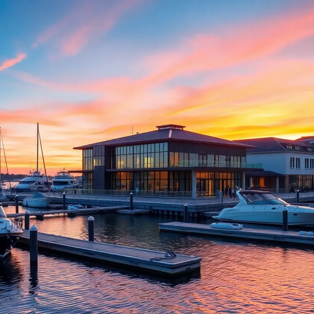 Design of the floating docks and harbormaster house at Jacksonville Marina