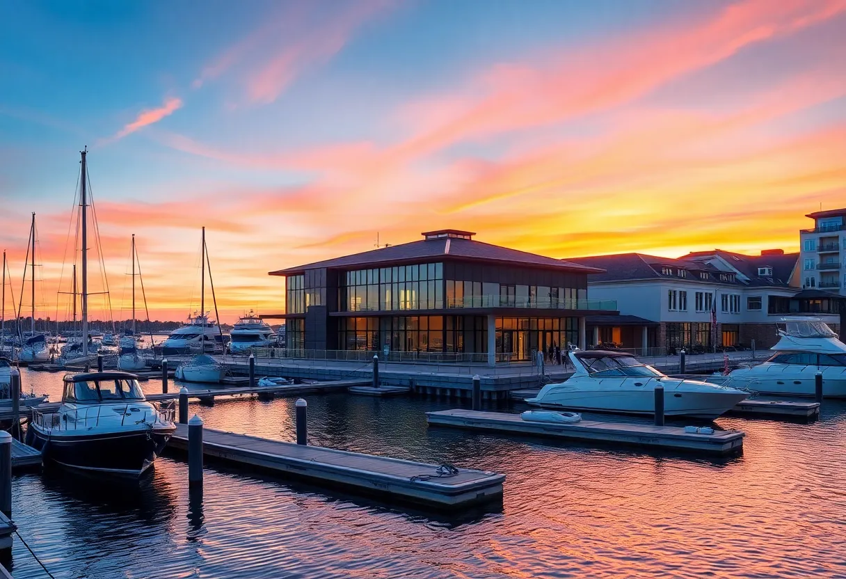 Design of the floating docks and harbormaster house at Jacksonville Marina