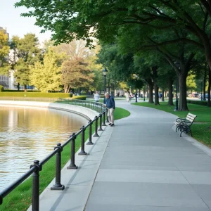 Public park along Jacksonville's Southbank Riverwalk where a violent attack occurred.