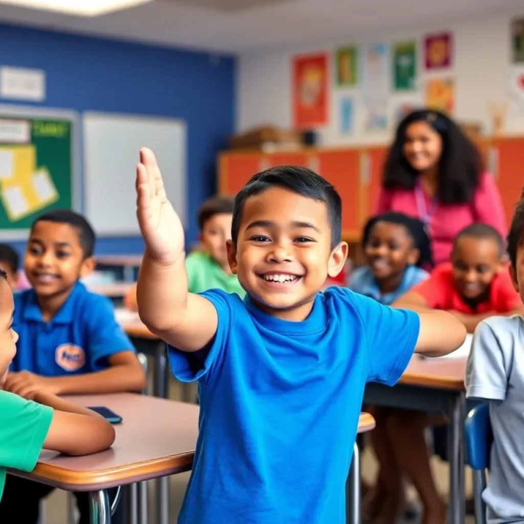 Students engaged in a classroom activity in a Jacksonville public school.