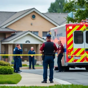 Scene of a crime outside a senior living facility in Jacksonville